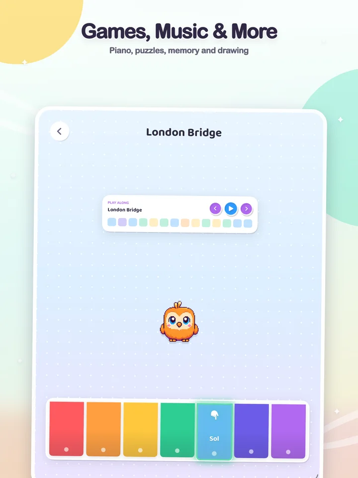 A colorful piano activity