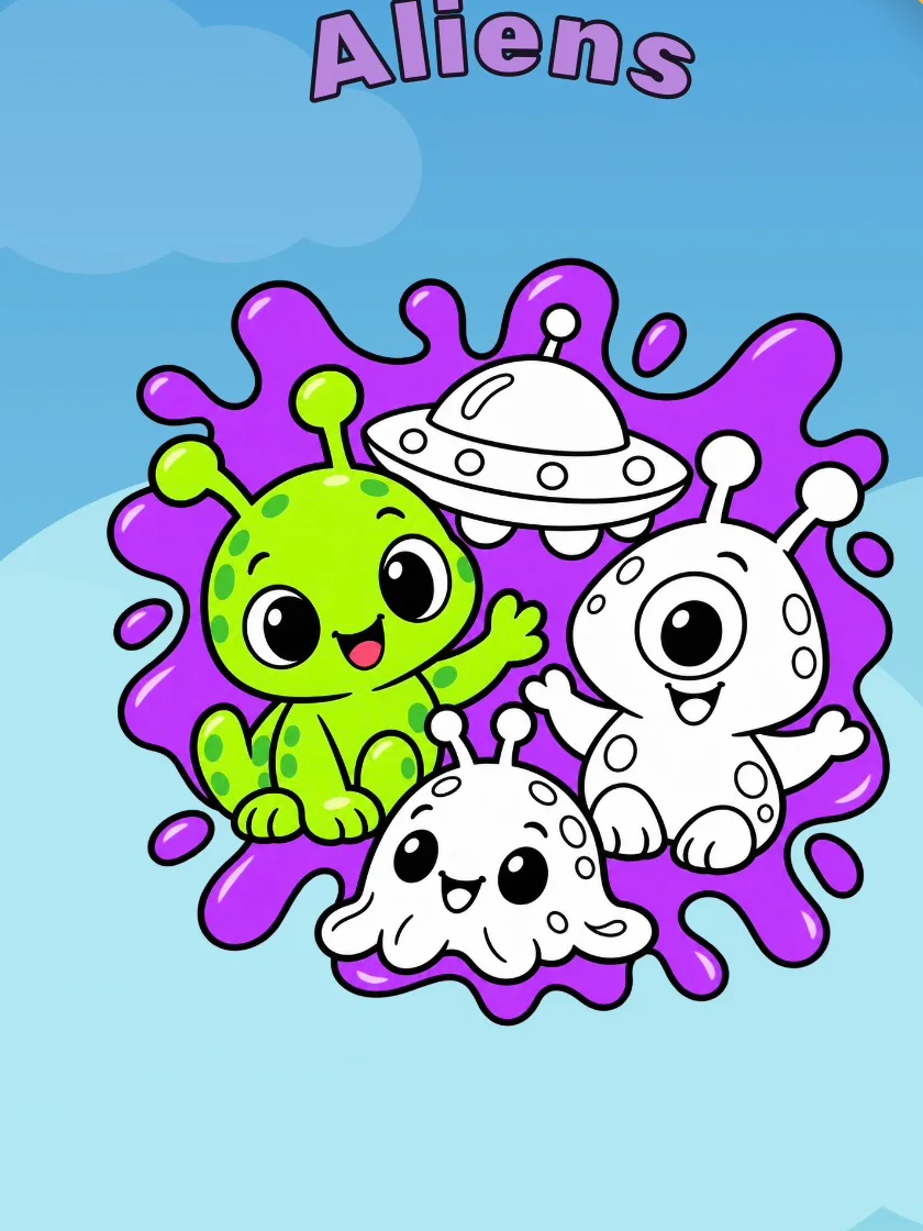 The home screen with picture themes such as Transport, Aliens and Matching